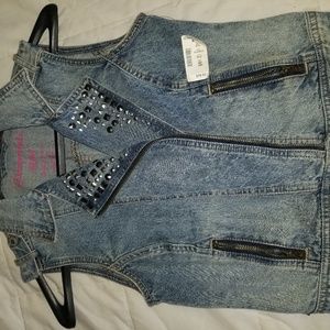 Jean vest with bedazzle